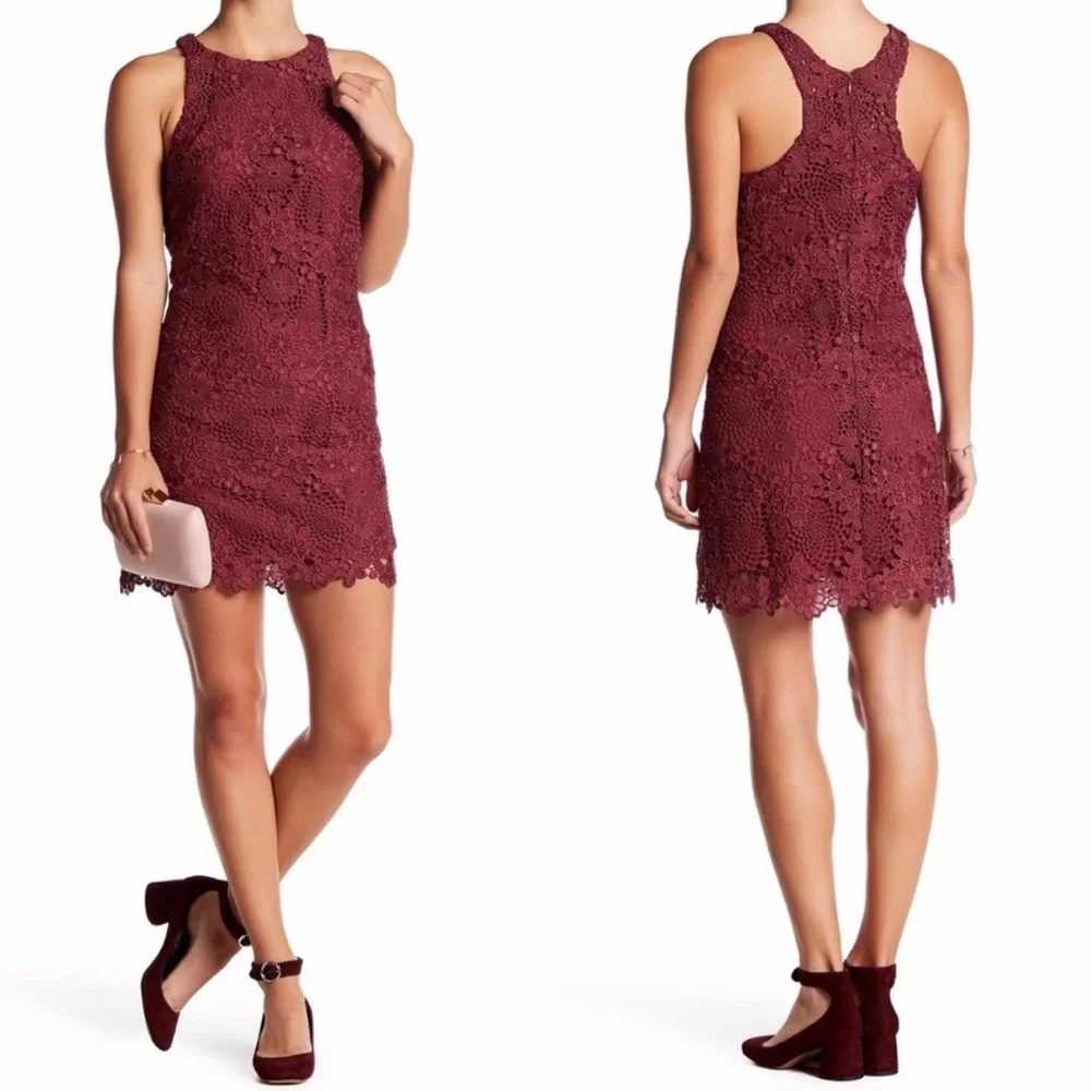 NWT WAYF Randy Floral Lace Embroidered Sleeveless Racerback Mini Dress S - Picture 1 of 10